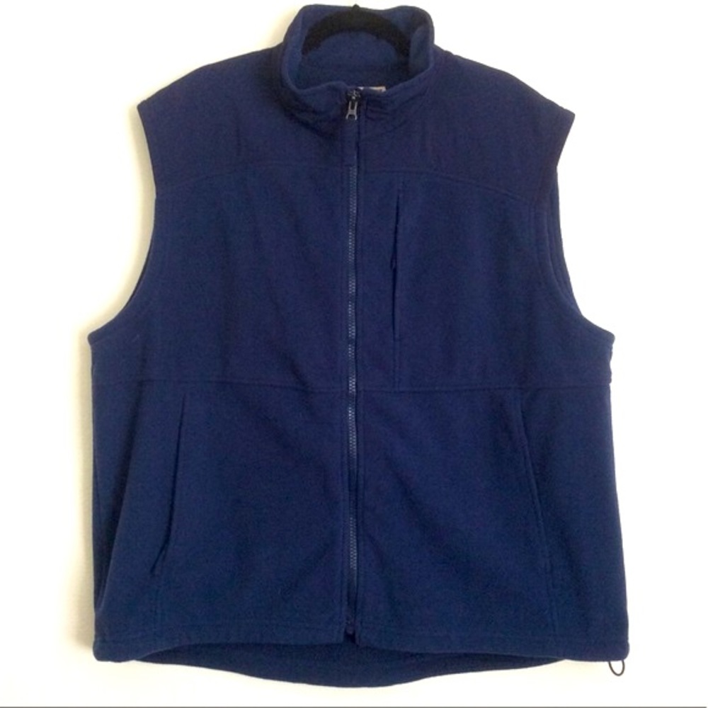 Duluth Trading Shoreman’s Dark Blue Gridlock Fleece Vest XXL Workwear Gorpcore